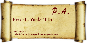 Preidt Amélia névjegykártya
